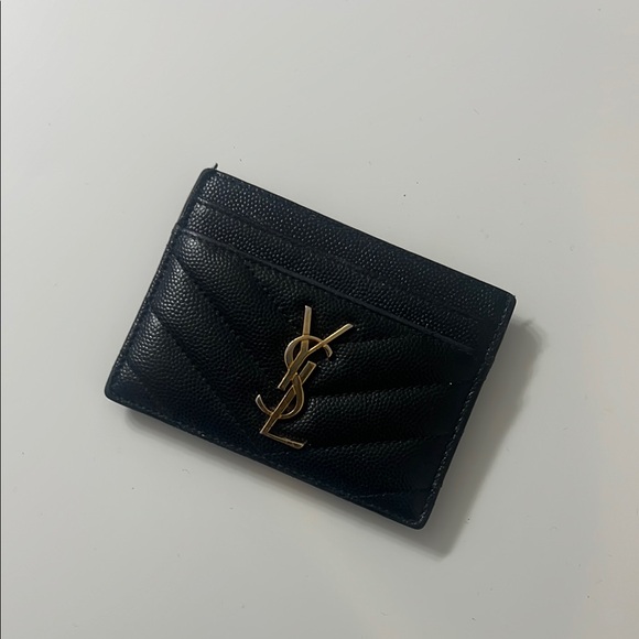 YSL Black Leather Card Holder - Picture 1 of 1